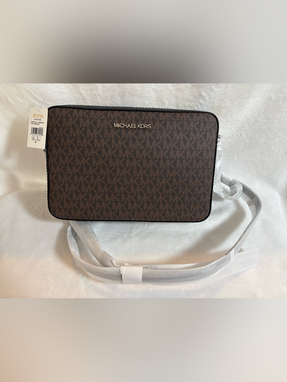 *NWT* MICHAEL KORS Jet Set Large Logo Crossbody Bag- Brown/Black
